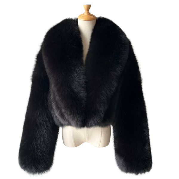 Confetti Black Shawl Fox Coat – Confetti Boutique