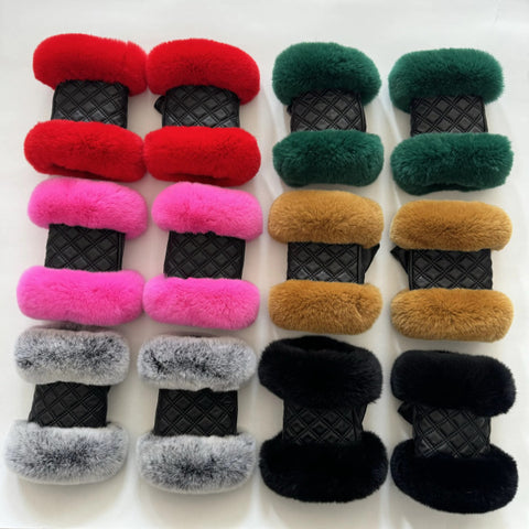 Confetti Fur Fingerless Gloves