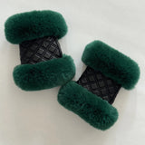 Confetti Fur Fingerless Gloves