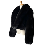 Confetti Black Shawl Fox Coat