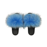 Confetti Neon Fox Fur Slides limited addition