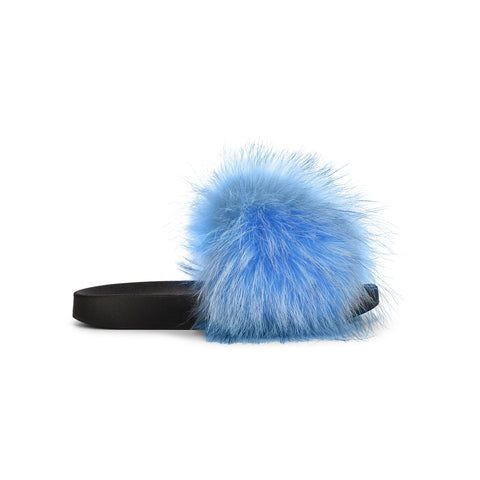 Confetti Neon Fox Fur Slides limited addition