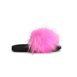 Confetti Neon Fox Fur Slides limited addition