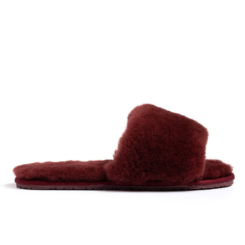 Confetti Boutique Burgandy Lamb Fur Slippers