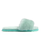 Confetti Boutique Green Lamb Fur Slippers