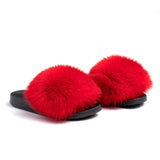 Confetti Boutique Red Fox Fur Slippers