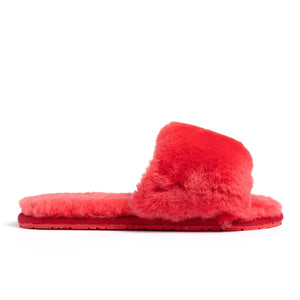 Confetti Boutique Red Lamb Fur Slippers
