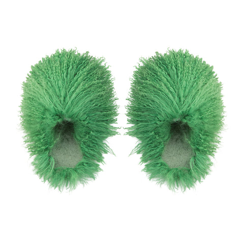 Green Fox Fur Slides – Confetti Boutique