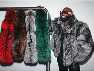 Silver fox fur coat mens hotsell