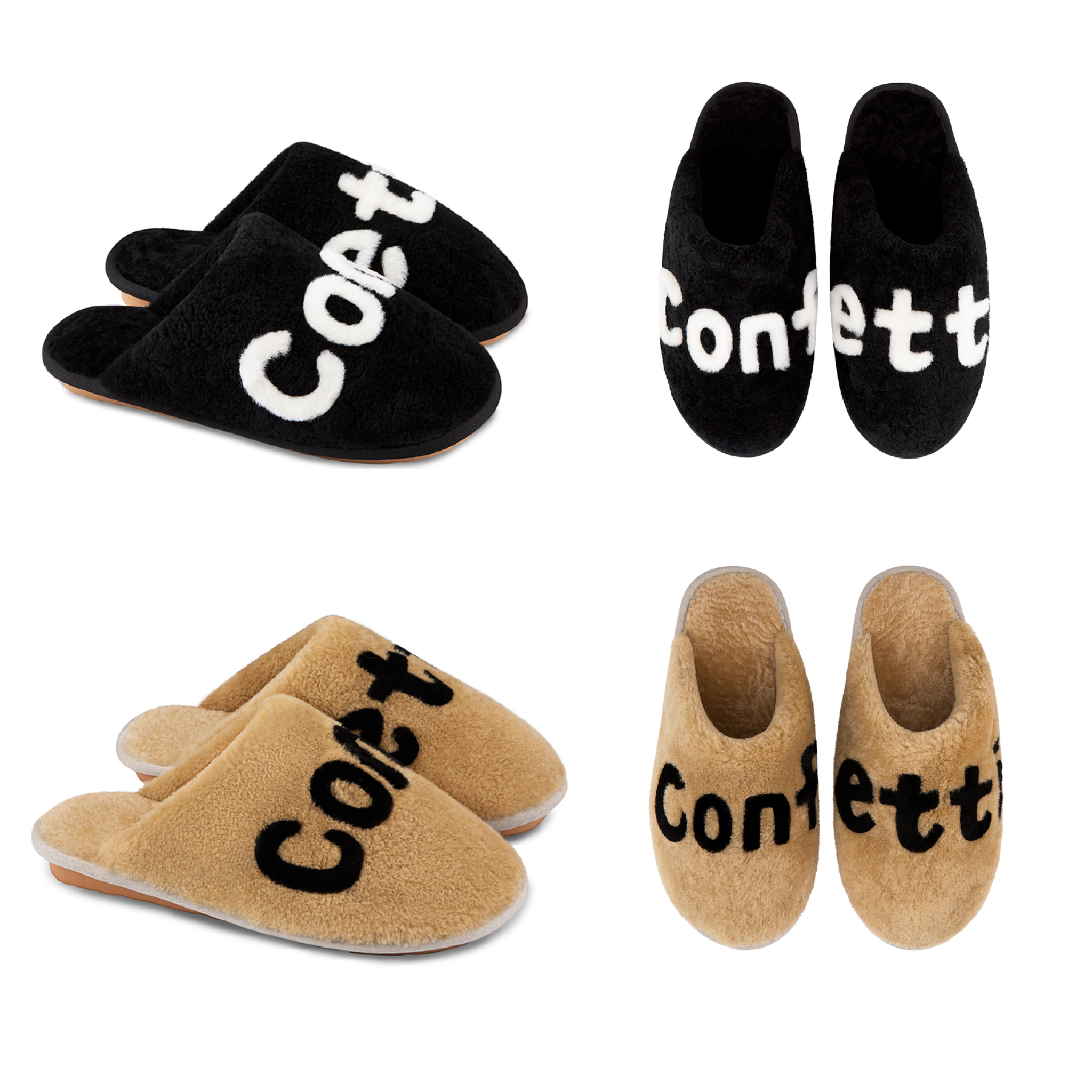 Confetti Lamb Logo Slippers look